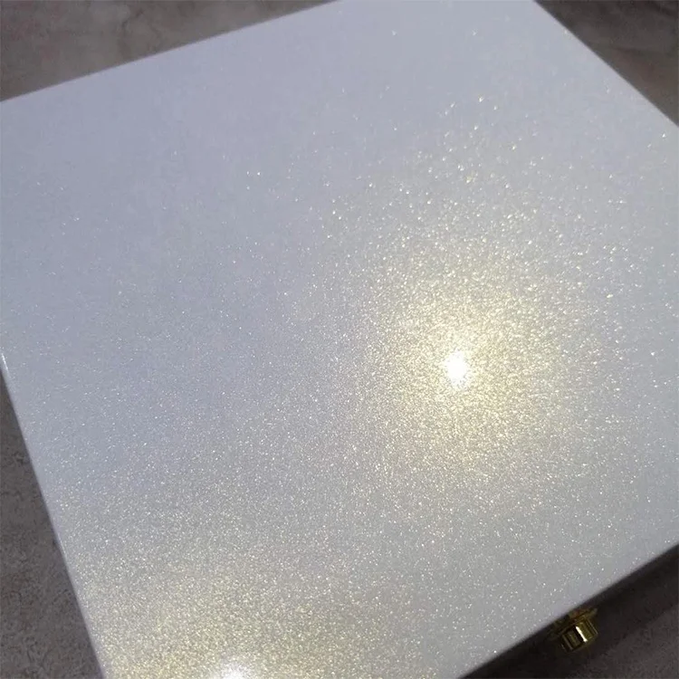 FH Biz Luxury White Pearl Shiny Wooden Perfume Box for Packaging