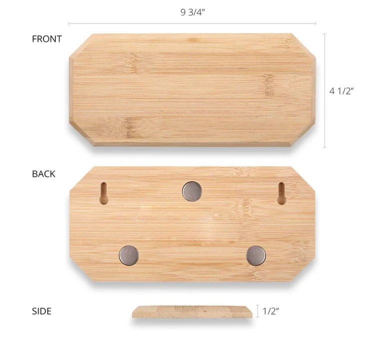 Custom Creative Bamboo Wood Wooden Wall Magnet Key Holder For Wall Fridge