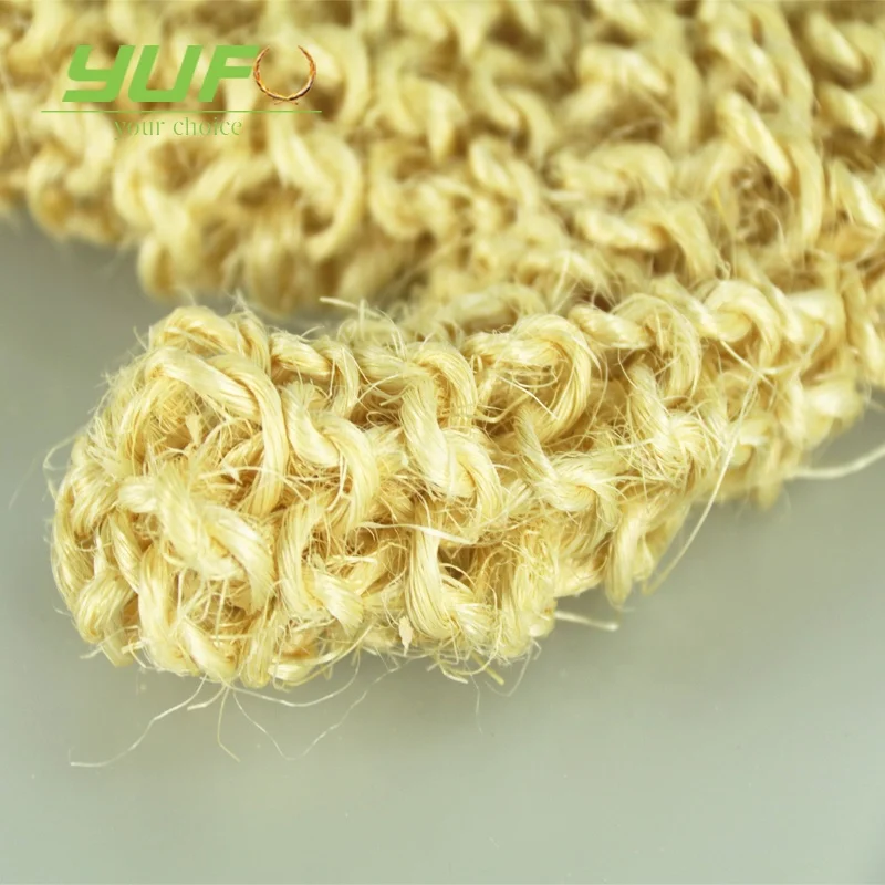 Soft sisal bath glove for massage woven by hand