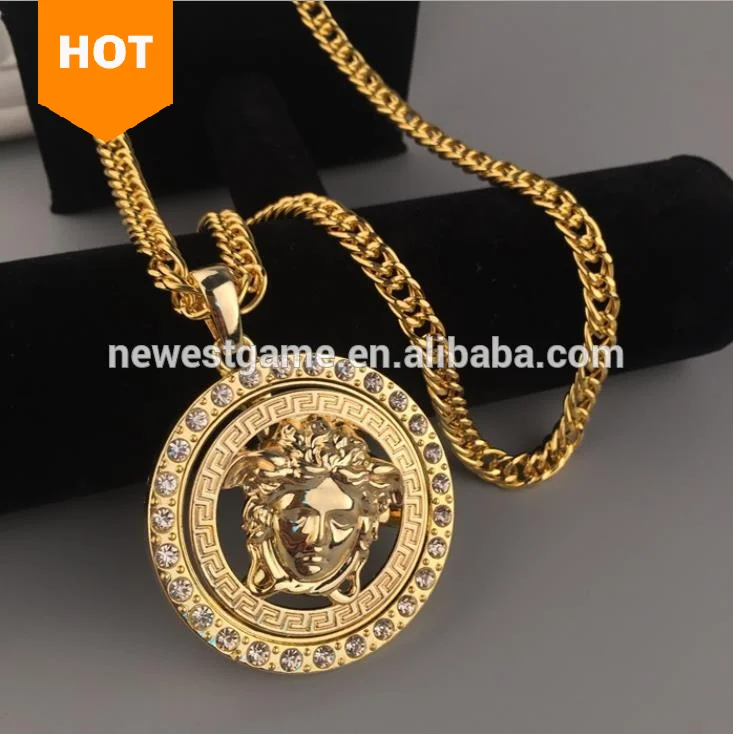
Top Quality club head Pendant Necklaces For Men 2017 Hot Hiphop Jewelry Gold Plated Luxury Accessories bracelet 