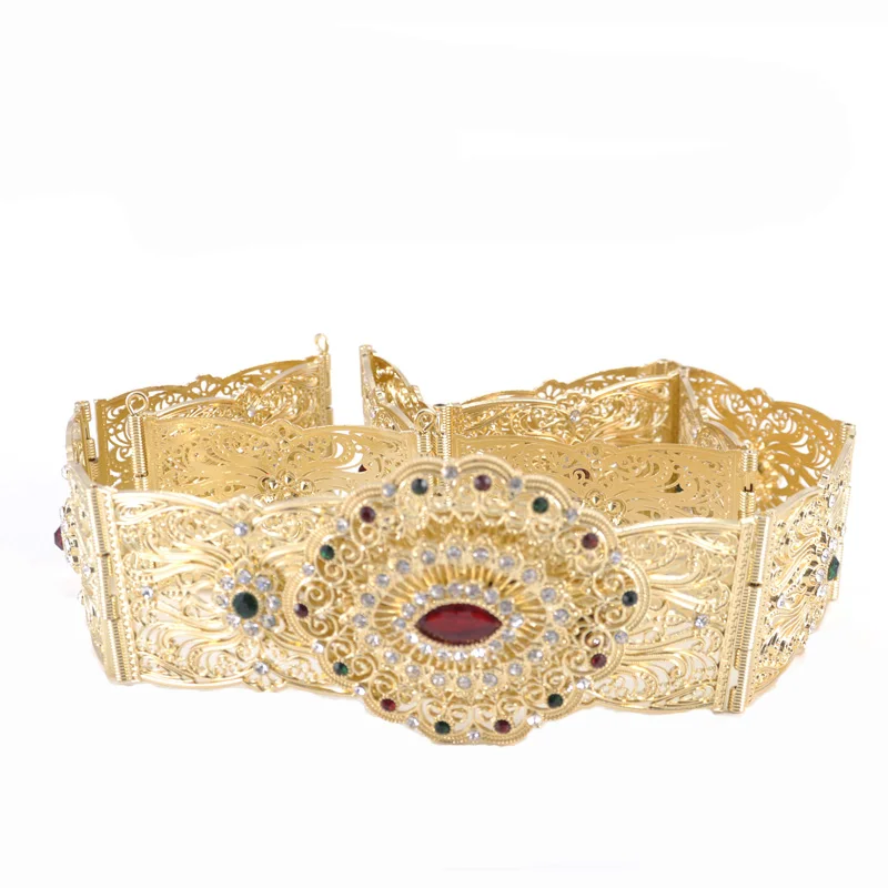
New Model Women Belly Chains Golden Flower Design Wedding Dress Belt Moroccan Jewelry Belts  (62085820900)