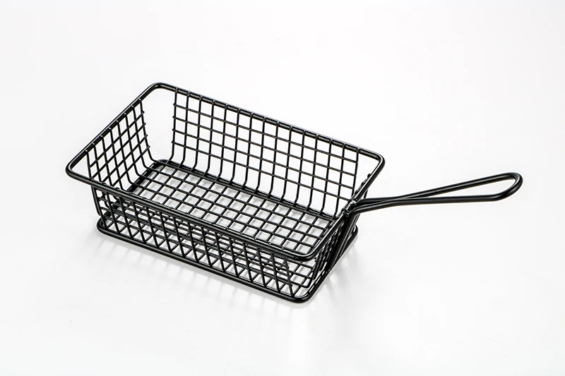 Professional restaurant fryer basket hot selling deep stainless steel basket strainer with handle