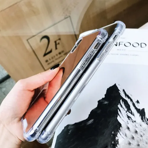 Luxury Mirror case For iphone XS Max XR Cover silicone soft TPU shockproof case for iPhone/Samsung Phone cover