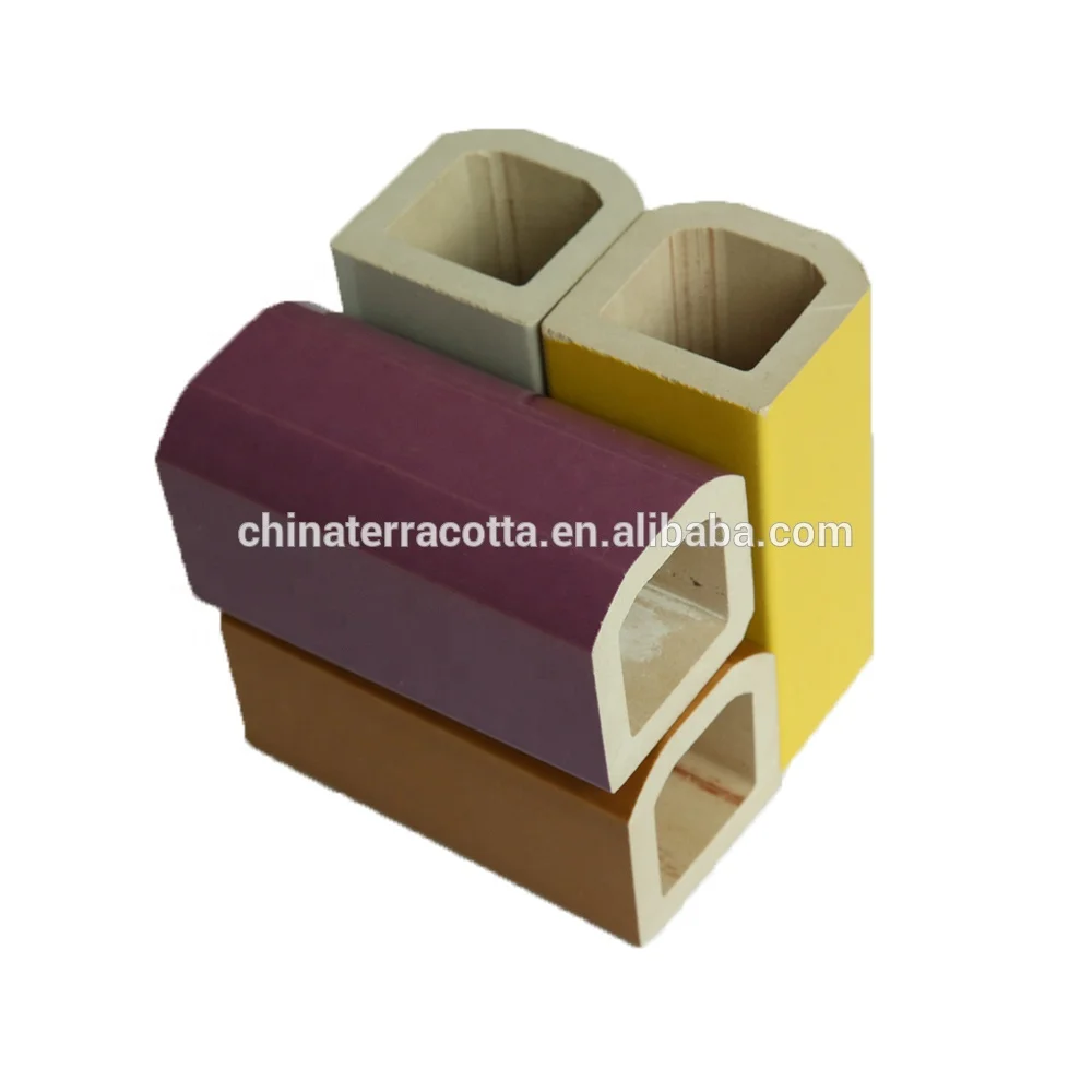 Eco-friendly grey square terracotta clay pipe for cladding