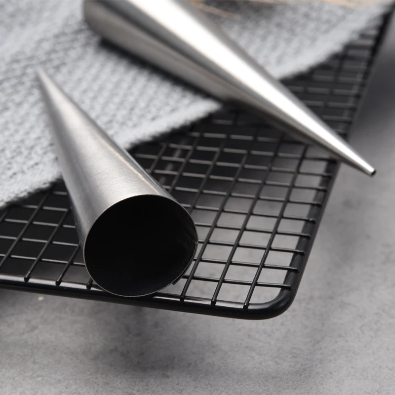 Stainless Steel Non-stick Cone Cream Horn Form for DIY Baking Croissant Cone Pastry Roll molds
