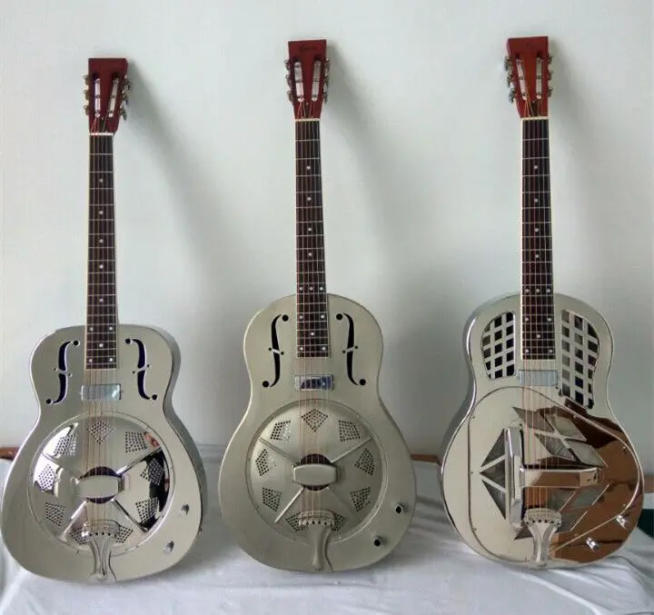 Aiersi Brand Metal Bell Brass Body Bluegrass Electric Tricone Acoustic Resonator Guitar