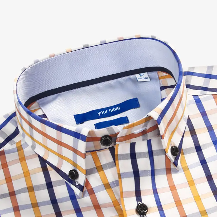 
Wholesale casual plaid 100% cotton business shirts for men 