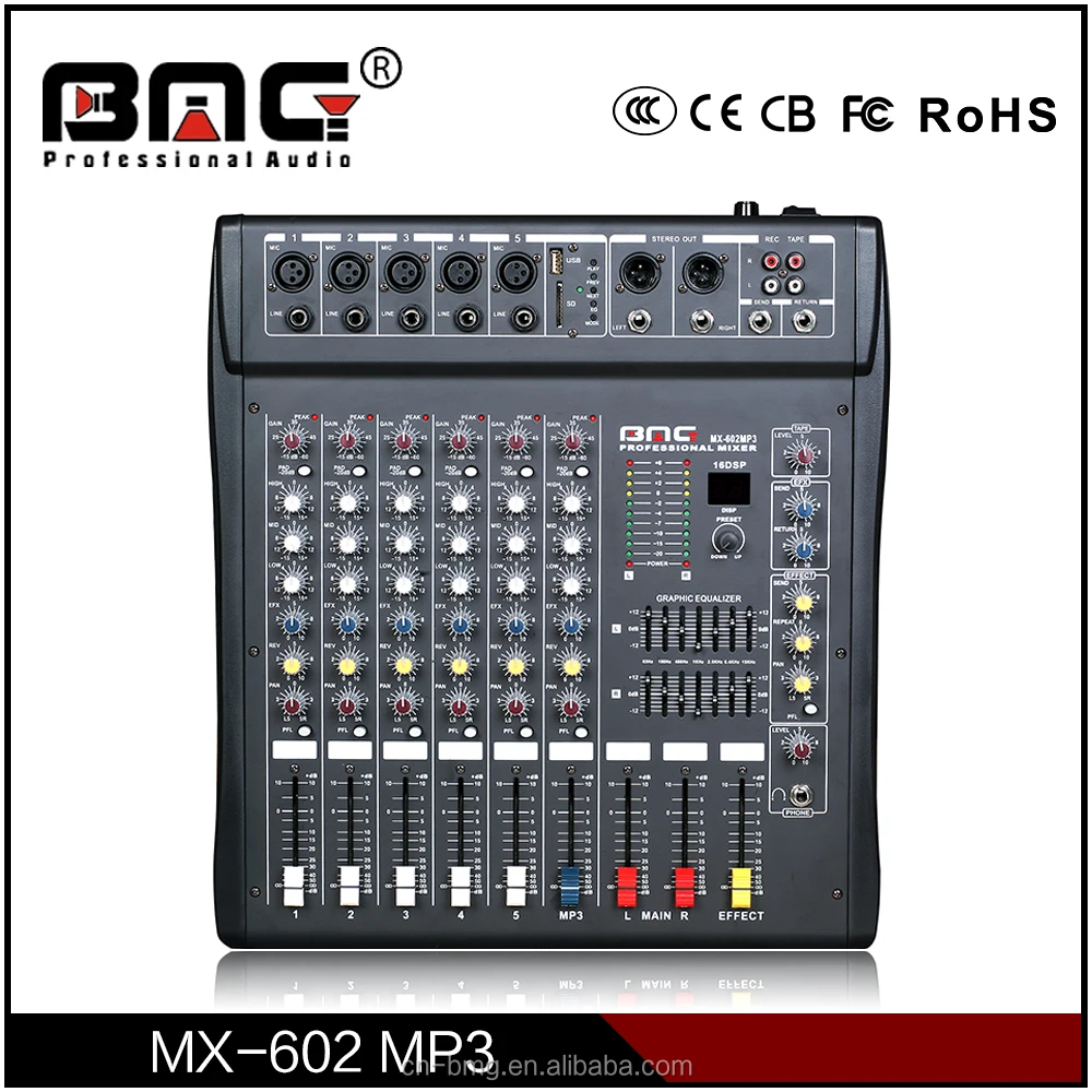 BMG поставка фабрики Многофункциональный Studio смесители с MP3 + SD записи
