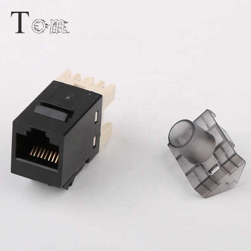 TOM-KJ-5-6  RJ45 CAT6 Keystone Jack 180 degree UTP Connection with dust cover