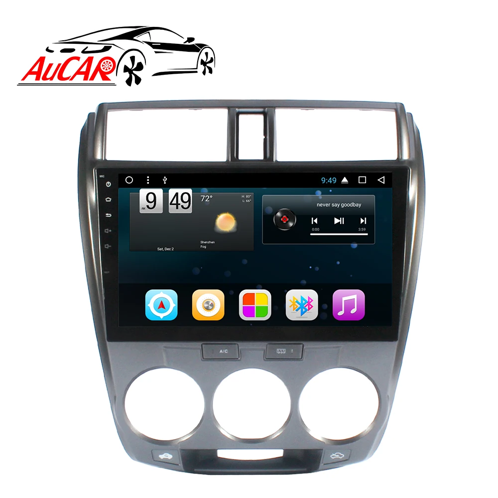 Автомагнитола AuCAR 10 1 дюйма Android сенсорный экран автомобильная стереосистема видео аудио автомобильный мультимедийный плеер головное устройство для Honda City