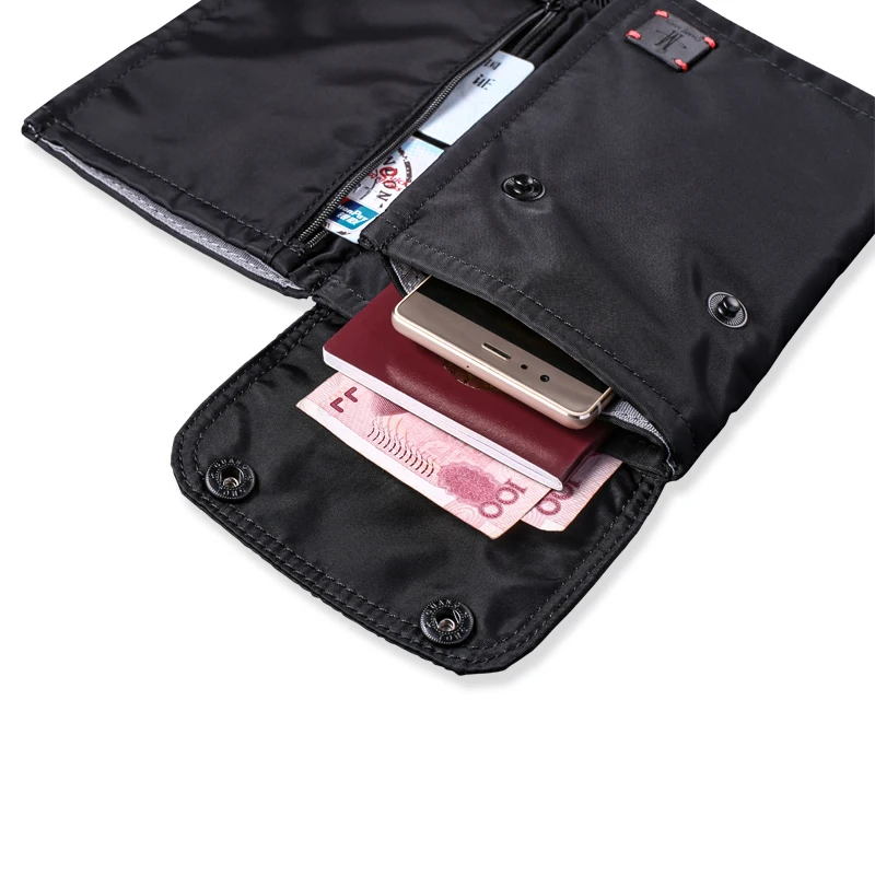 Large Capacity Travel Neck Pouch Passport Cover For Men