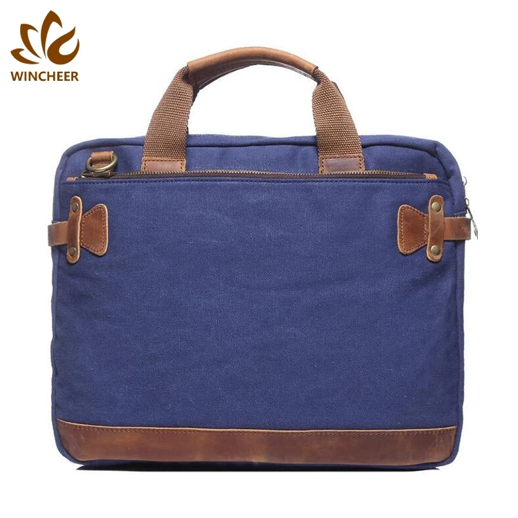 Office Messenger Notebook Briefcase Luxury Canvas Laptop Bag Cheap Price Vintage Accept Custom Logo
