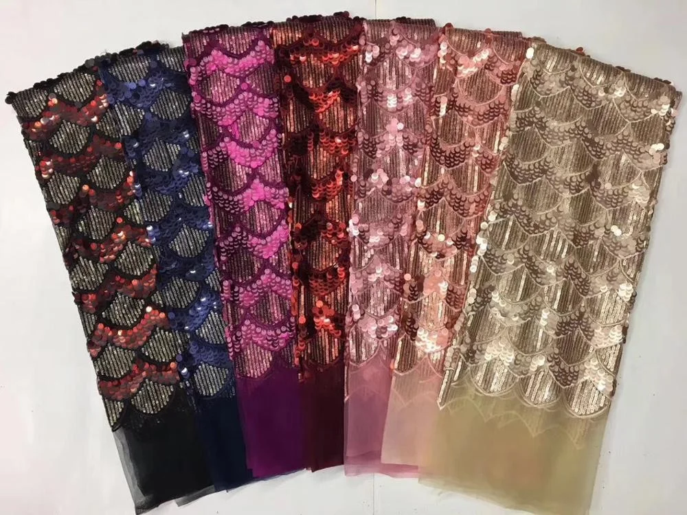 2019 Elegant bridal embroidery sequin lace fabric,shiny sequin lace fabric for wedding, french sequin lace fabric