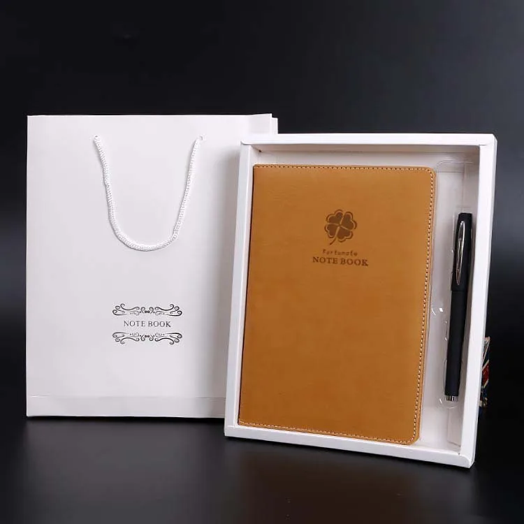 grade hardcover loose leaf notebook gift set A5 size PU leather notebook customized LOGO