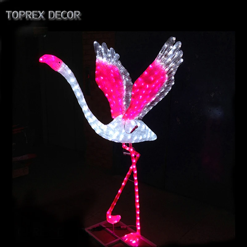Festival Garden decorations animal sculpturepink flamingo bird figure flamingo led light