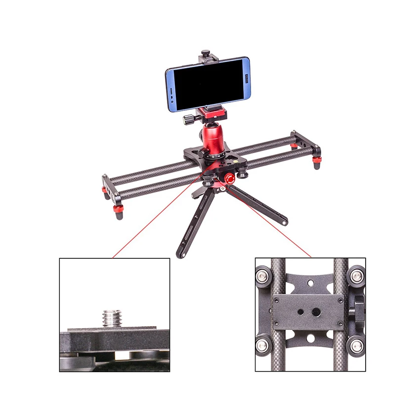 VGEET other camera accessories 40cm portable carbon fiber video mini camera slider for dslr camera