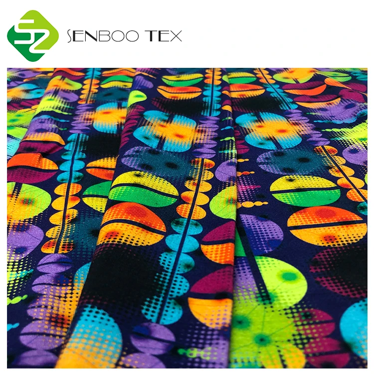 Digital Colorful Print Pattern bamboo spandex fabric For Women Deep Waistband bamboo leggings
