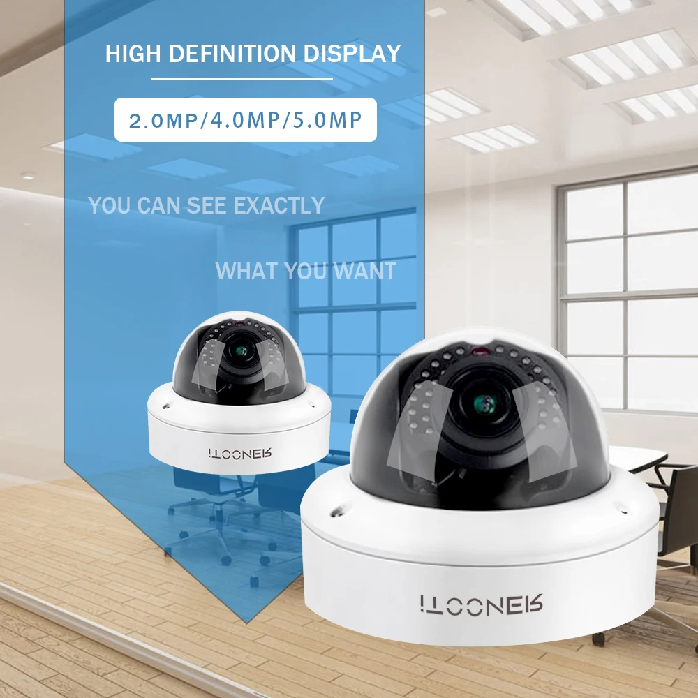 Главная безопасности CCTV наборы H.265 4CH 2MP Купол IP камера POE NVR комплект камеры скрытого видеонаблюдения