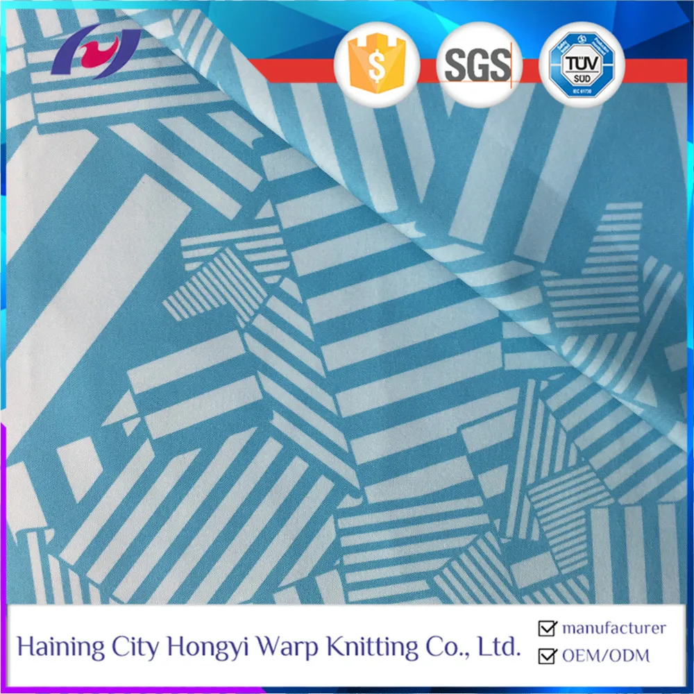 Tissu personnalise Custom Printed Anti UV Recycle Polyester Spandex Stretch Pants Fabric