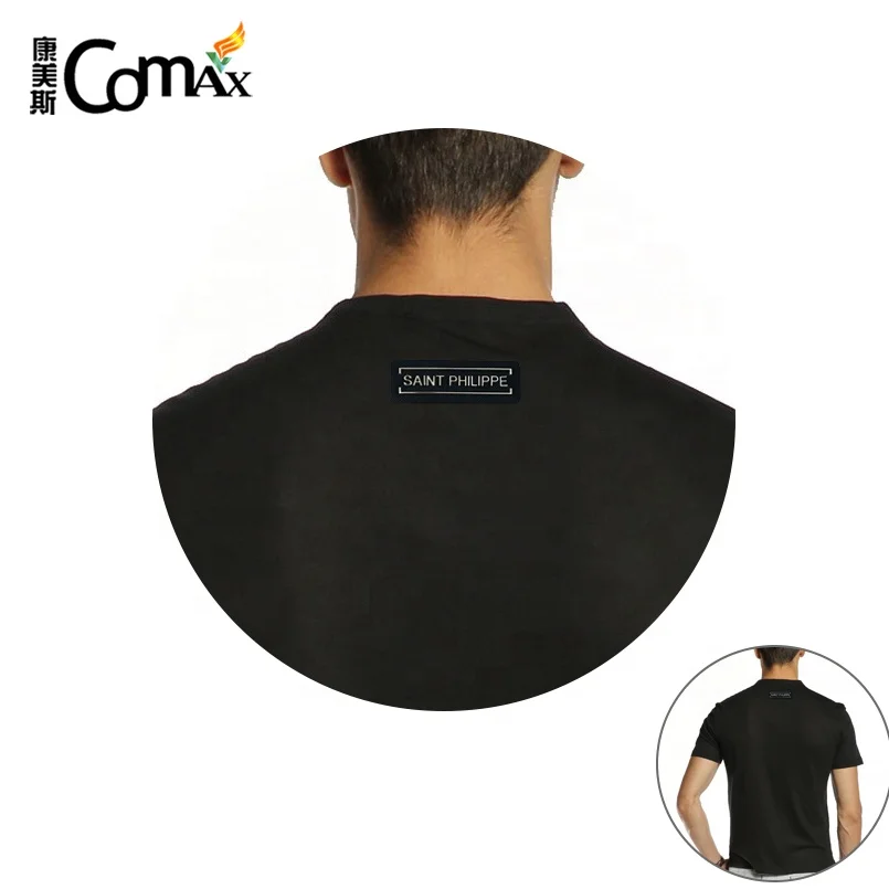 Professional Manufacturer Custom PU Leather with Metal Letter Logo, Design Metal Leather Label For Clothing