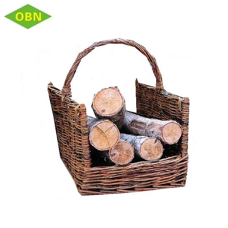 Большая плетеная натуральная квадратная корзина для