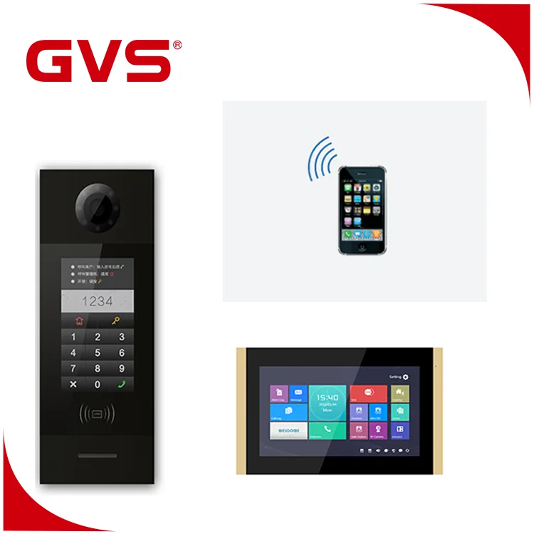 GVS with Face Recognition & IOS App Remote Control Unlock Building Video Intercom Interphone Supports Wifi Video Door Phone