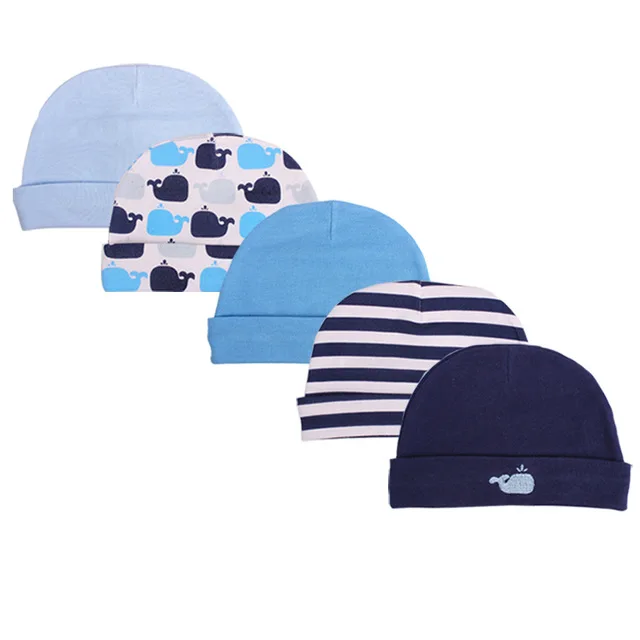 5pcs/lots  100%  cotton  newborn baby cap 0-6M