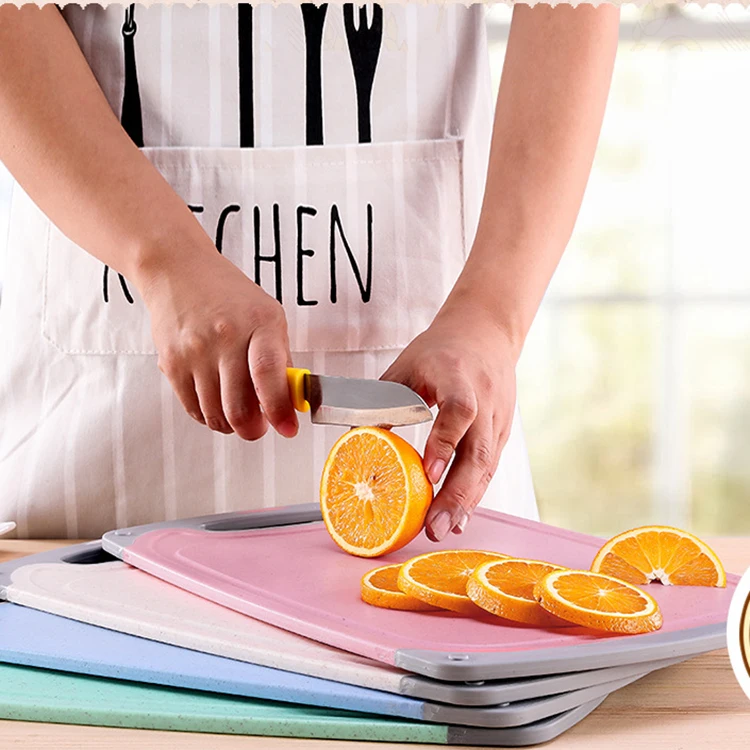 Amazon Online Shop Eco-friendly High Quality BPA Free Natural Straw Cutting Board Wheat Fiber Chopping Board