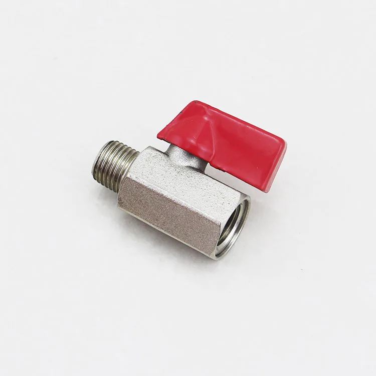 
Pneumatic 1/2' Inch Internal External BSP Thread Manual Mini Cheap Ball Valve Brass with Red Lever Handle 