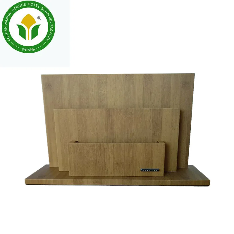 Hotel supplies big black PVC leather catalog brochure holder display stand