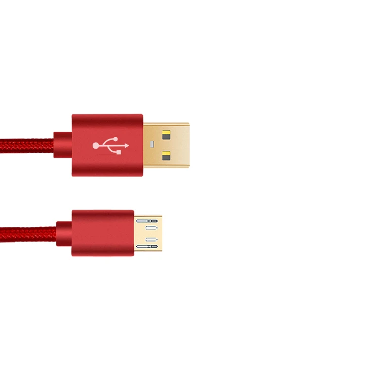 Золотой нейлоновый Плетеный высокоскоростной Интеллектуальный micro usb кабель для передачи данных