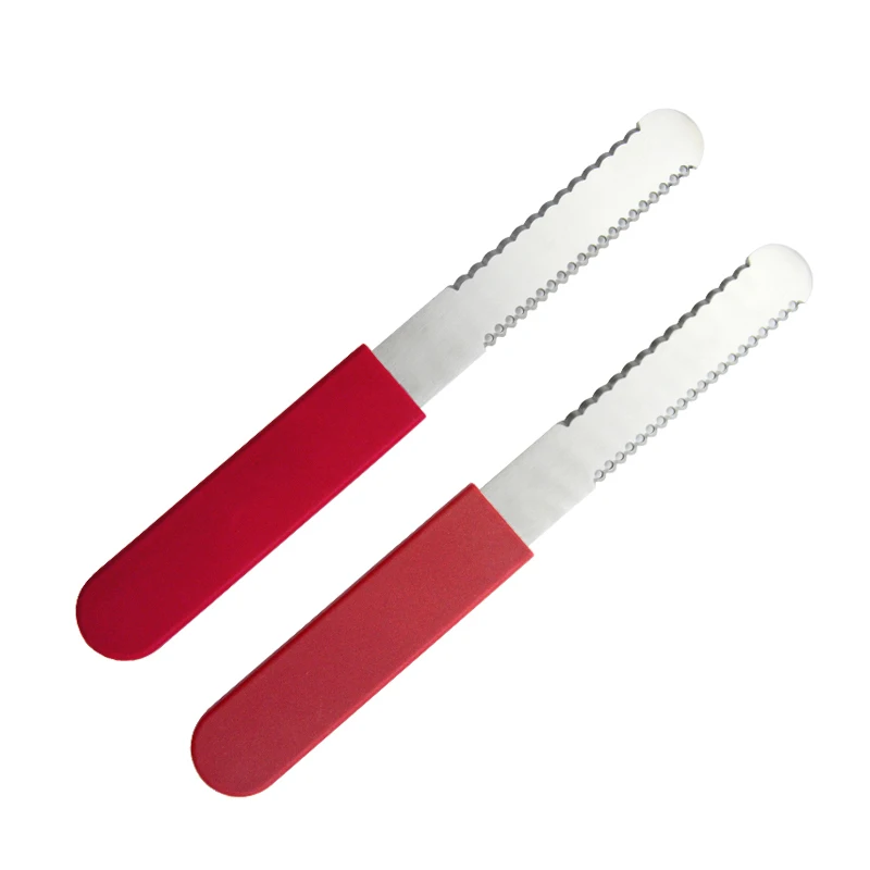 High Quality Plastic Handle Serrated Stainless Steel Butter Knife Sandwich Cream Cheese Knife