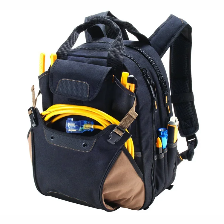 Tool Backpack with 44 Pockets and Padded Back