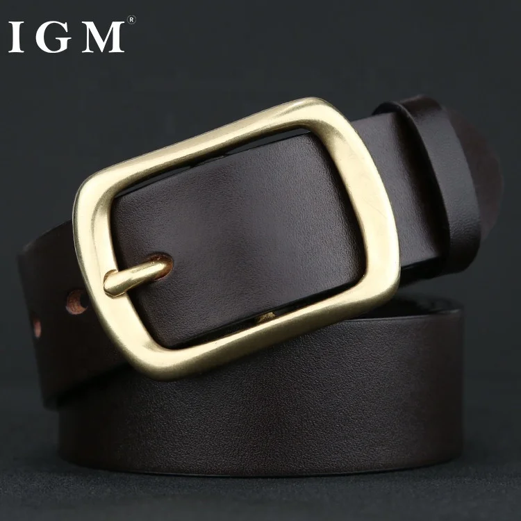 Luxury Men Genuine Leather Belt With Stainless Steel Buckle