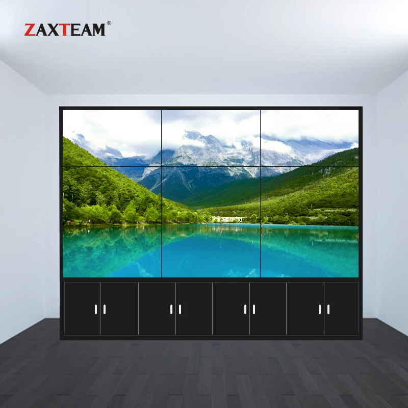 2x2 3x3 4x4 High Quality Narrow Bezel Full Color Video Wall with Frameless LCD Monitor 16:9 LED Backlight Support PIP POP