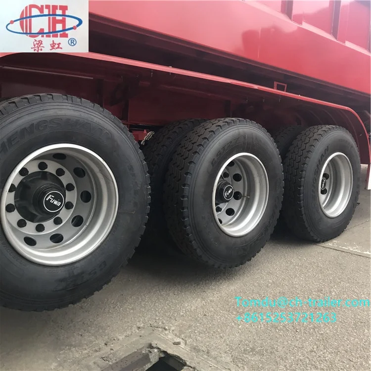 Lianghong  clinker and gravel transport Dumper trailer Rear Tipper Dump semi truck trailer