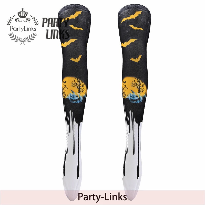 Halloween Party Costume Cosplay Thigh High Hosiery Blood Socks for Women Girl