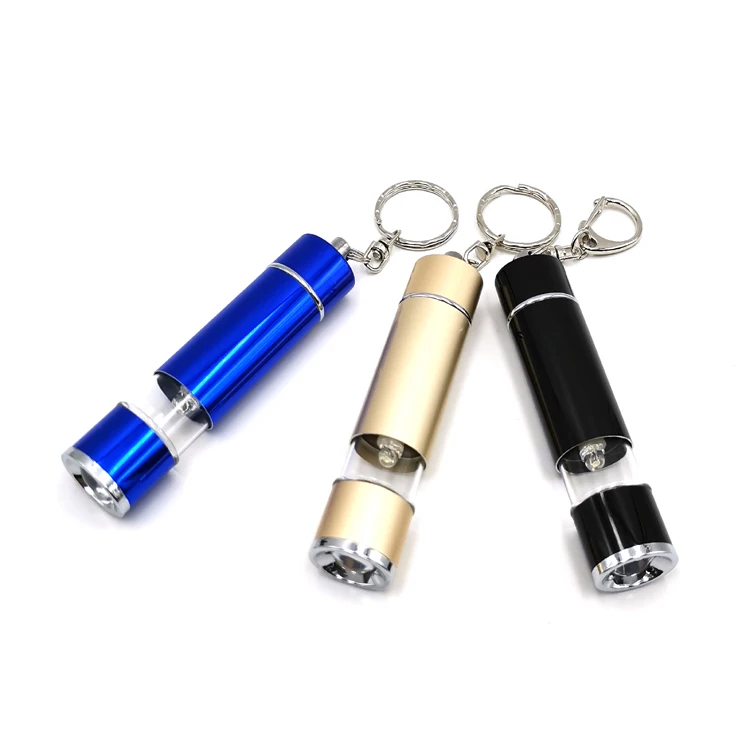 Japanese market 2 ways depressifom shape telescopic small mini pockct torch light gifts led keychain light