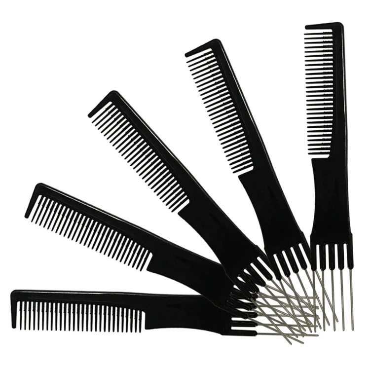 Barber Trimming Hair Dresser Spike Styling Flipside Pin Pick Teasing comb with metal teeth pronged tail