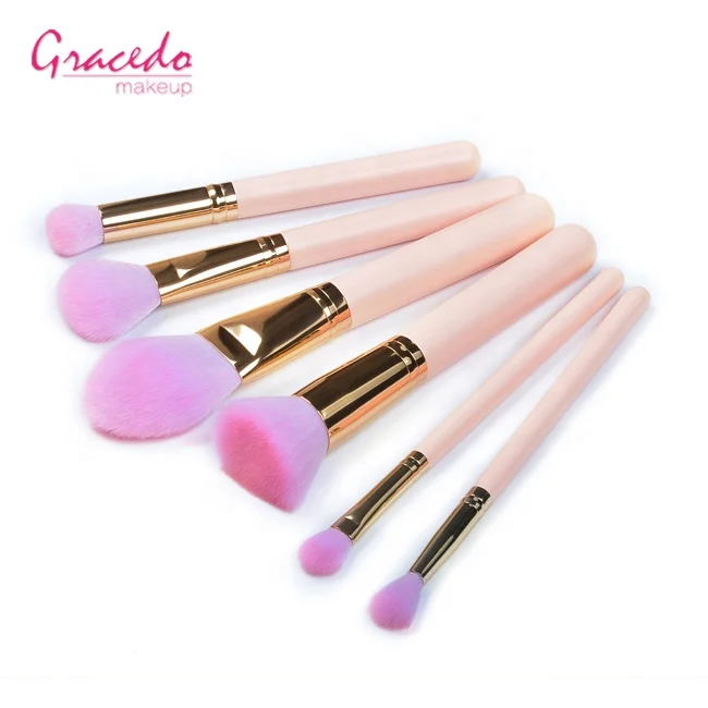 6pcs high quality lovely nude color makeup brush sets