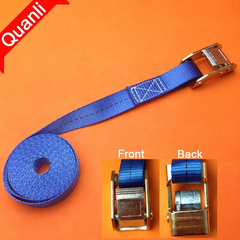 
25mm Polyester Cargo lashing strap Cam buckle strap Yellow base zinc buckle binding belt 