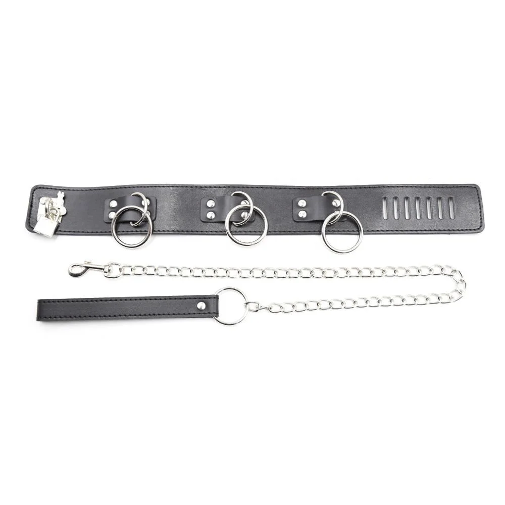 PVC Faux Leather Padlock Lockable Collar For BDSM Slave Submissive Belt Gay Sexual Body Cage Necklace Harness Men Punk