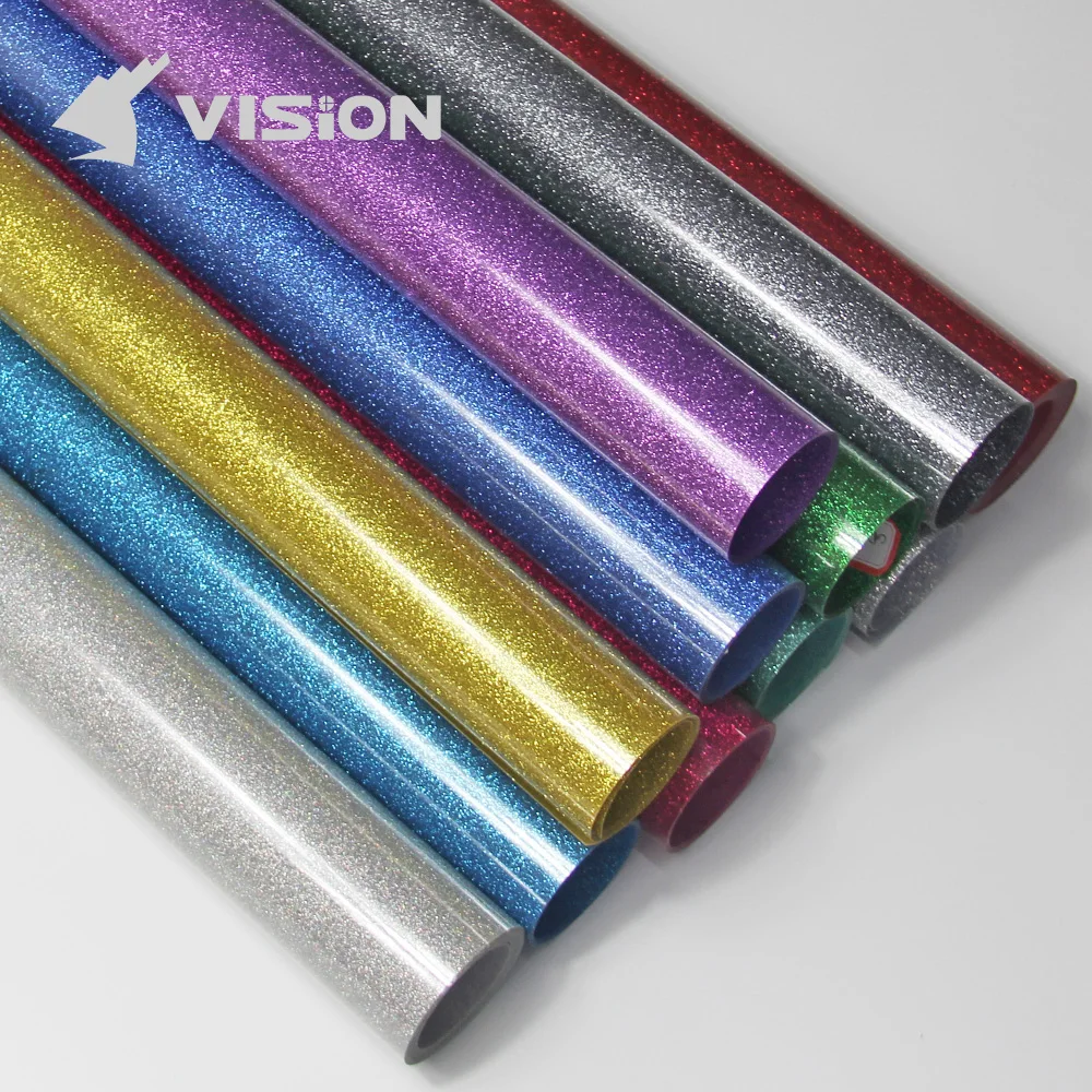 high quality rolls glitter sheets foil heat transfer vinyl for tshirt