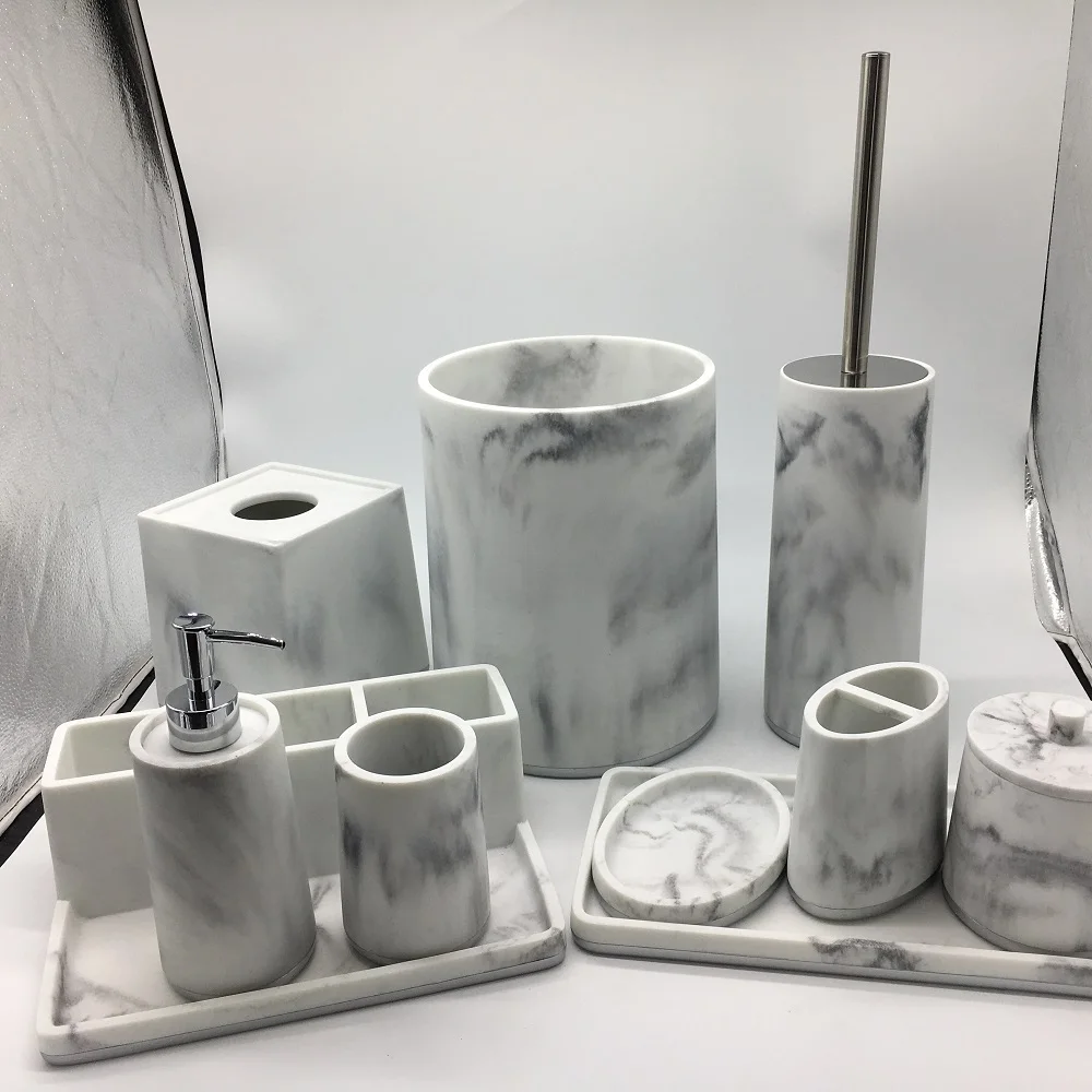 Modern China factory hotel resin bathroom accessories  bath set