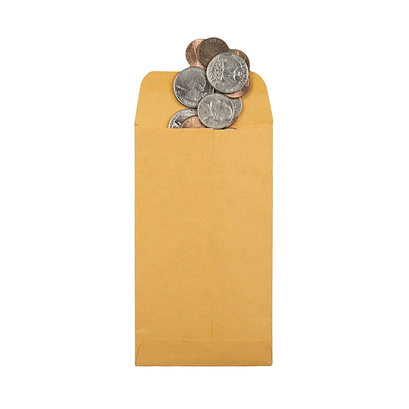 Small Coin Envelopes Kraft Paper Self-Adhesive Mini Parts Envelopes for Coin Seed Stamps or Small Parts 2.25 x 3.50 inch