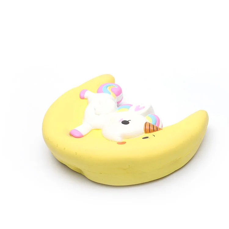 Custom PU anti stress squeeze  unicorn moon stress ball