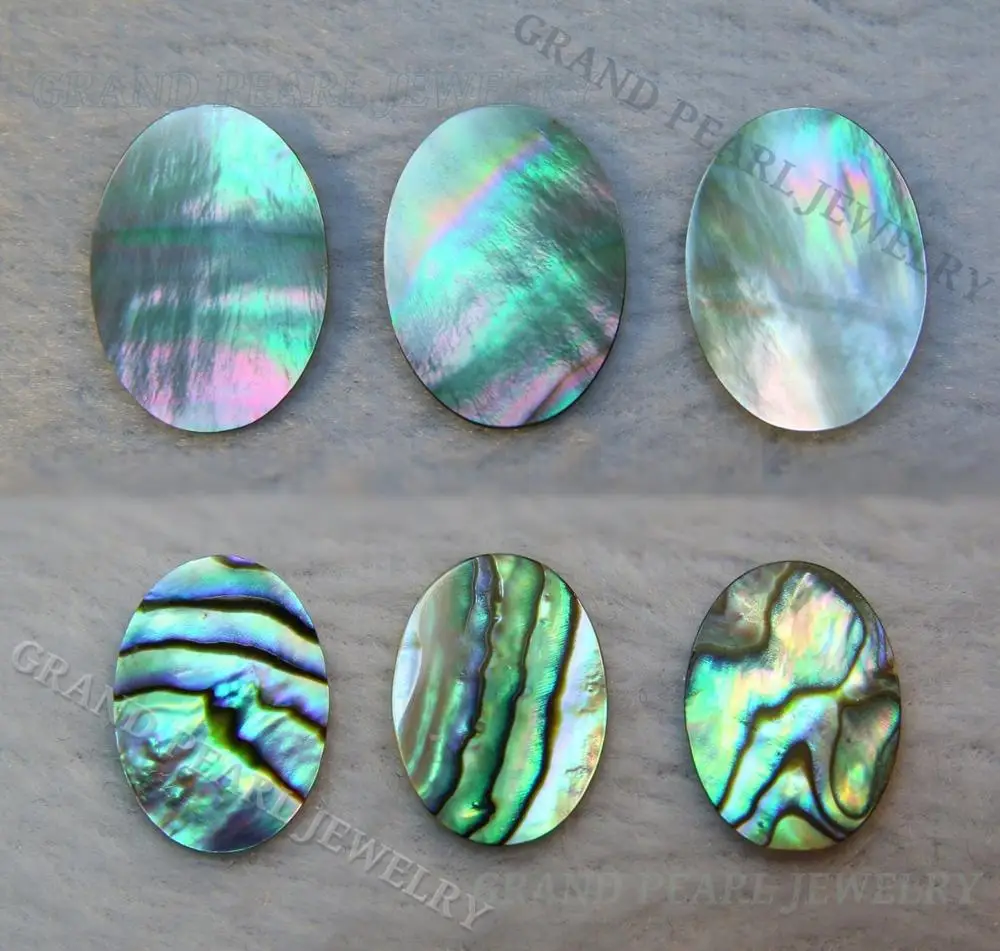 
Black Mother Of Pearl 13x18mm Oval Slice, Shell Slices, Gemstone Disc for setting, 