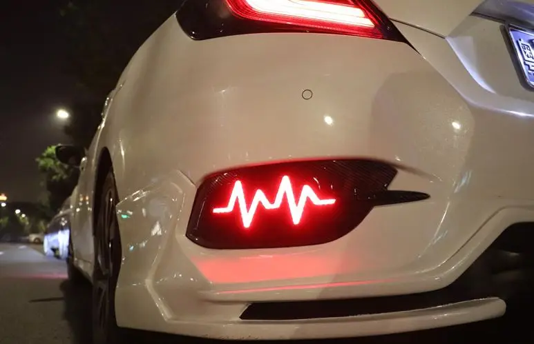 Multi-functions Car LED Rear Fog Lamp Brake Light Bar Rear Bumper Light Tail Decoration Lamp For Honda Civic 2016 2017