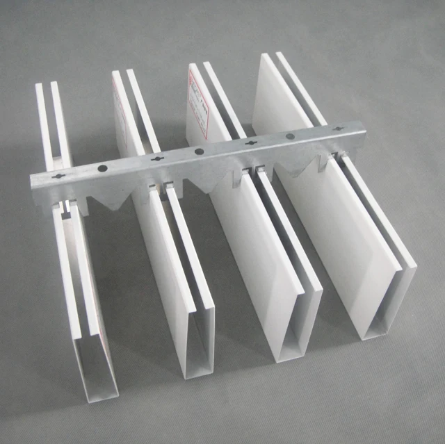 Wood Grain Aluminum Baffles Ceiling For America Shopping Mall Ceiling Designs