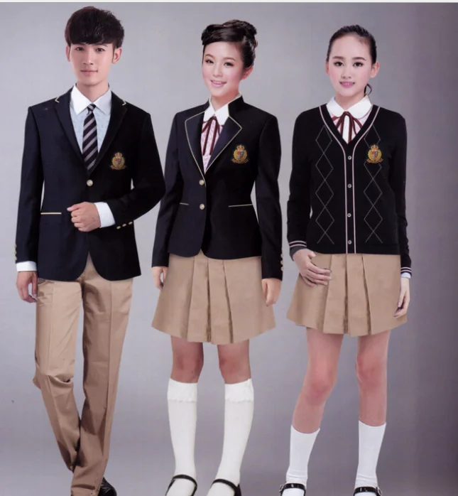 Viscose / Polyester High School university Uniform Dress Blazer jumper sweater badge school uniforms marnoon blazer